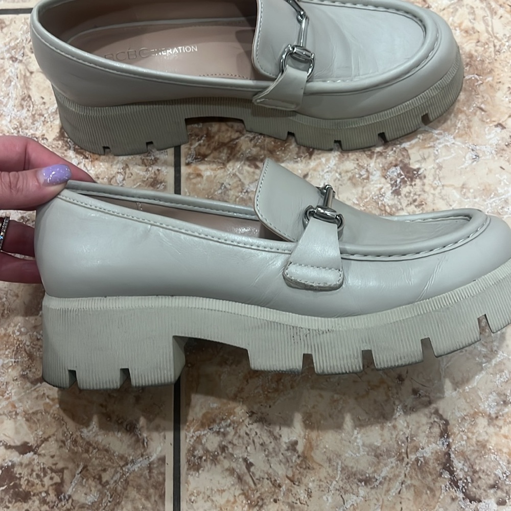 BCBGeneration Loafers for Women, size 7, (color: Bone) leather